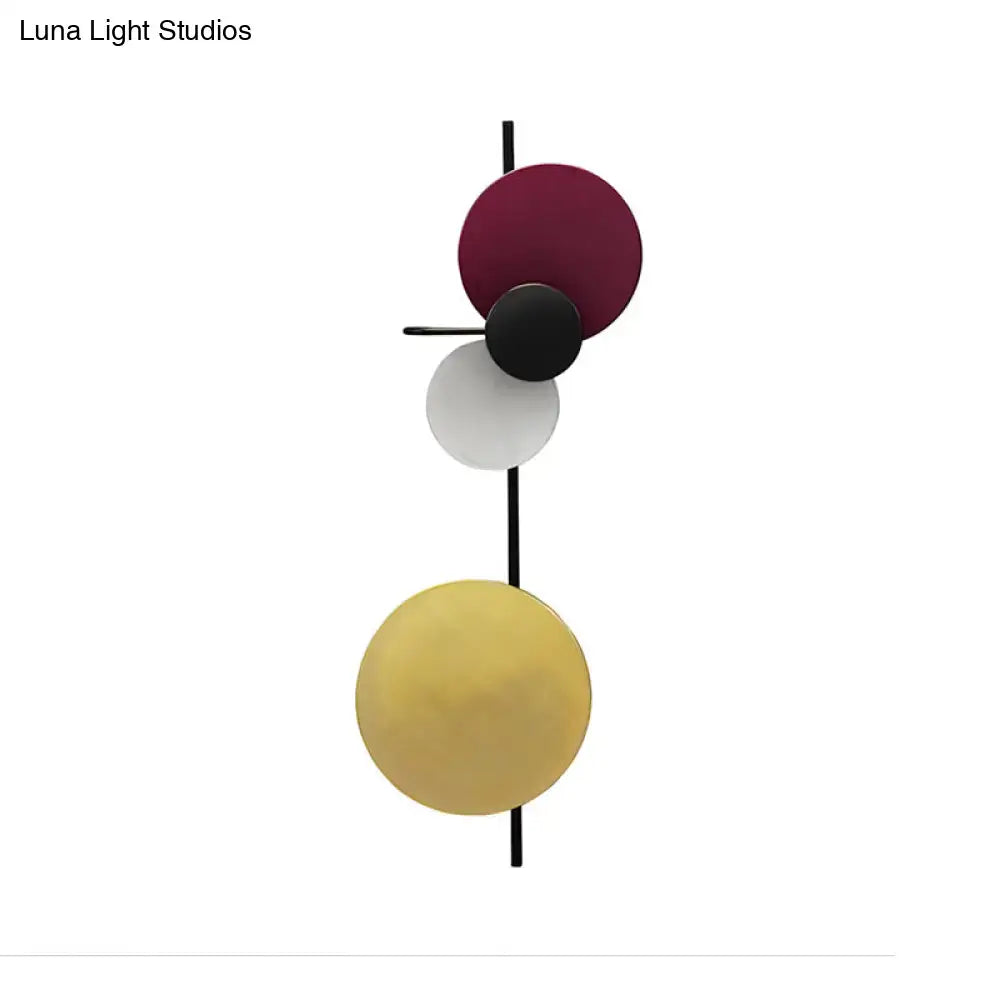 Modern geometric led wall light living room sconce in red pink blue