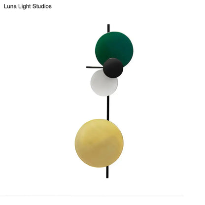 Modern geometric led wall light living room sconce in red pink blue