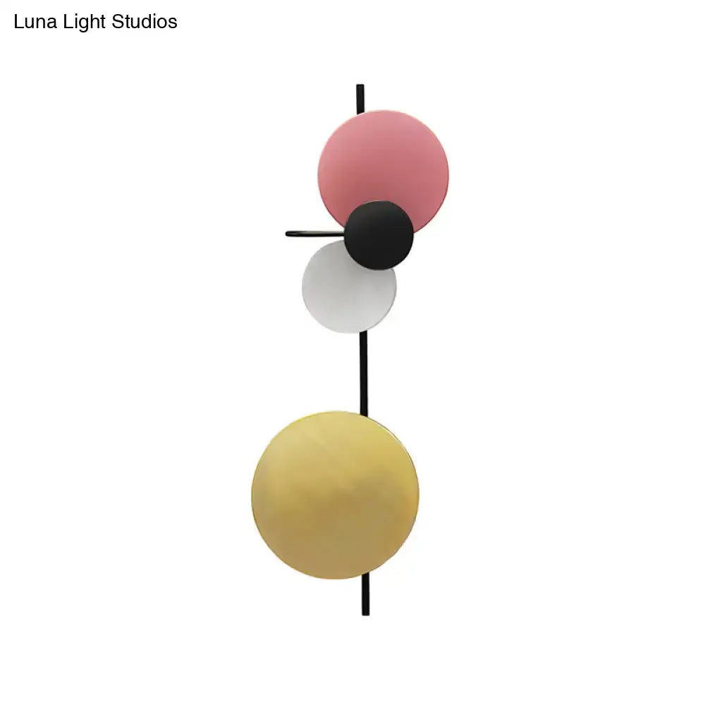 Modern geometric led wall light living room sconce in red pink blue
