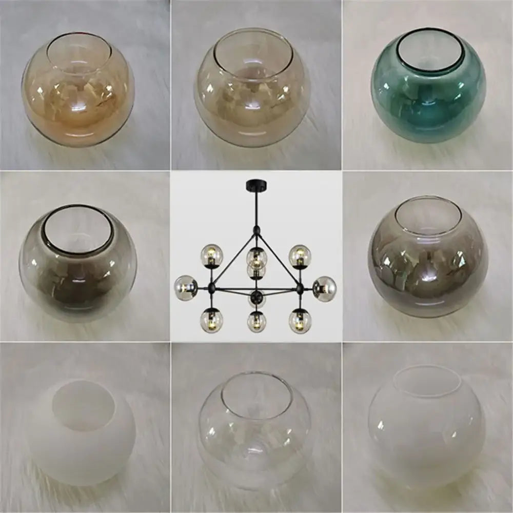 Modern geometric magic bean lighting – smoke & amber dining room globe