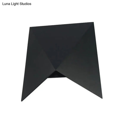 DecorBites™ Modern Geometric Metal Wall Sconce Light with LED, Black Finish, Warm/White Lighting
