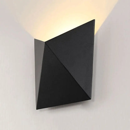 DecorBites™ Modern Geometric Metal Wall Sconce Light with LED, Black Finish, Warm/White Lighting