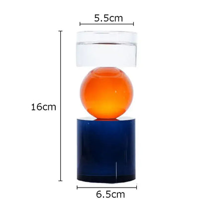 Modern geometric orange & black crystal candle holders dining room
