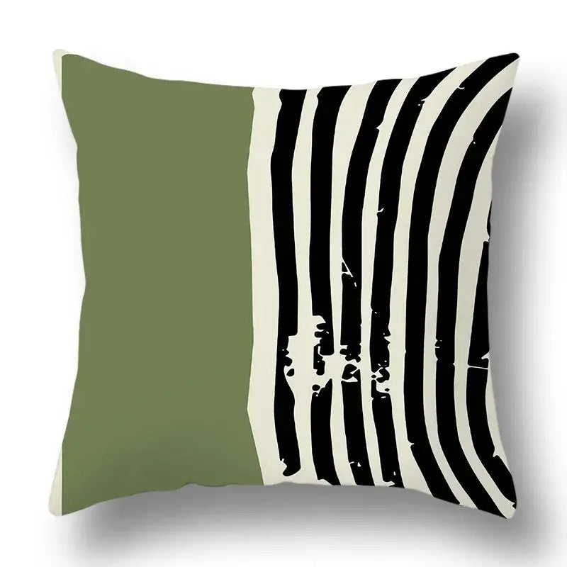 Modern geometric print green plants pillow cover 12 pack living room