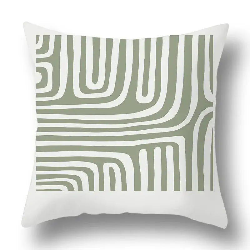Modern geometric print green plants pillow cover 12 pack living room