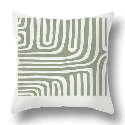 Modern geometric print green plants pillow cover 12 pack living room