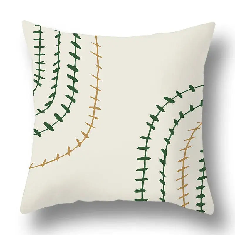 Modern geometric print green plants pillow cover 12 pack living room