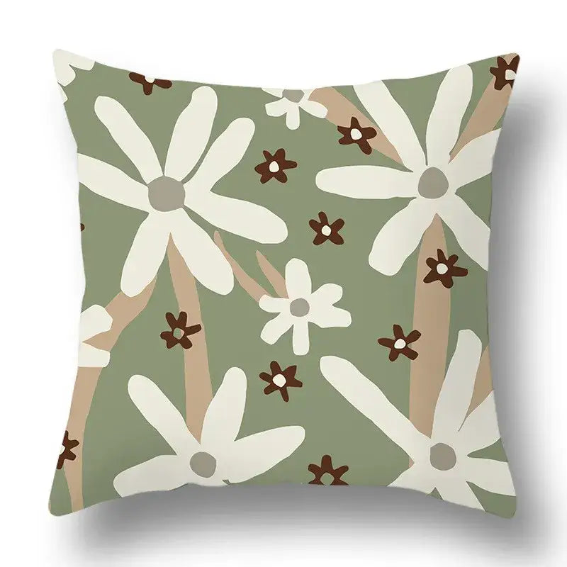 Modern geometric print green plants pillow cover 12 pack living room