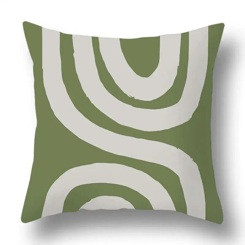 Modern geometric print green plants pillow cover 12 pack living room