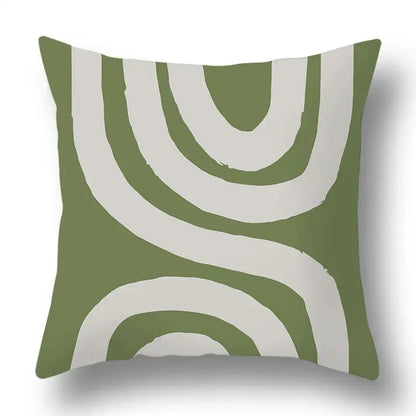 Modern geometric print green plants pillow cover 12 pack living room