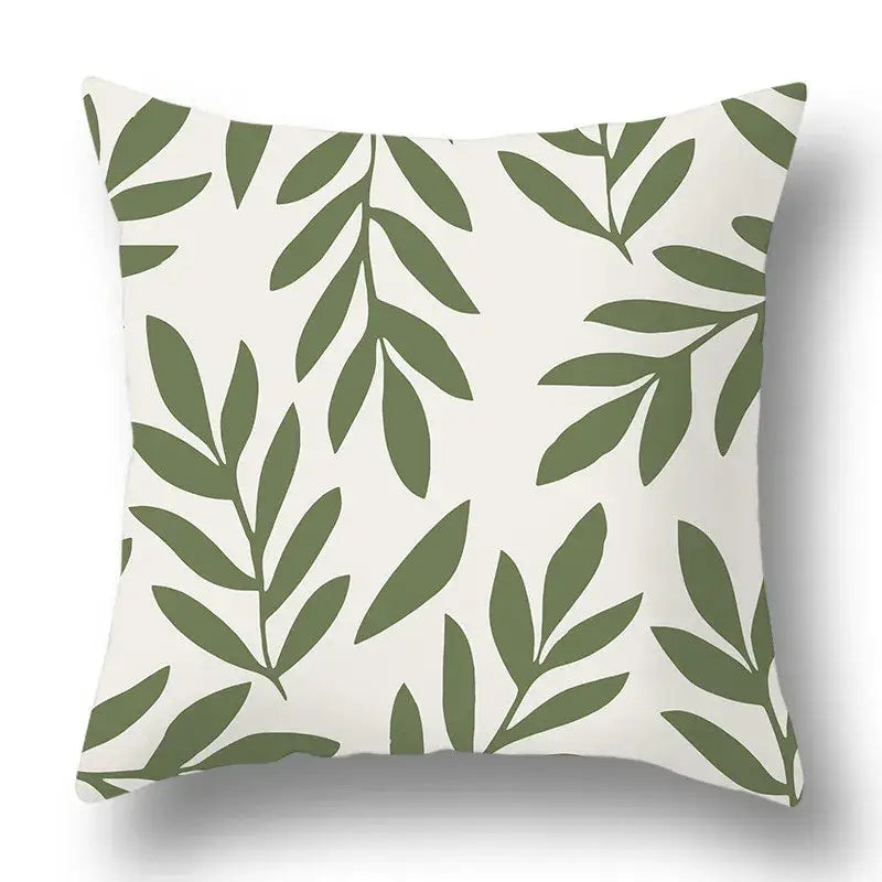 Modern geometric print green plants pillow cover 12 pack living room
