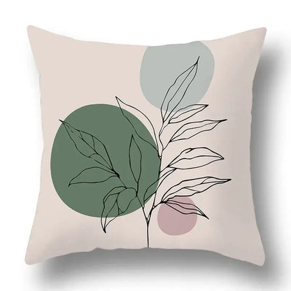 Modern geometric print green plants pillow cover 12 pack living room