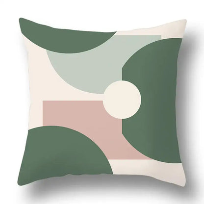 Modern geometric print green plants pillow cover 12 pack living room