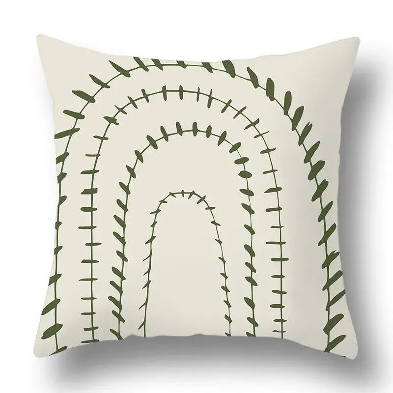 Modern geometric print green plants pillow cover 12 pack living room