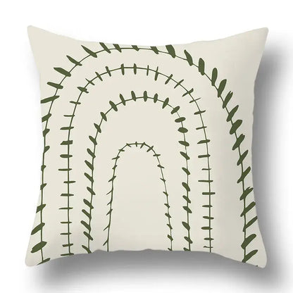 Modern geometric print green plants pillow cover 12 pack living room