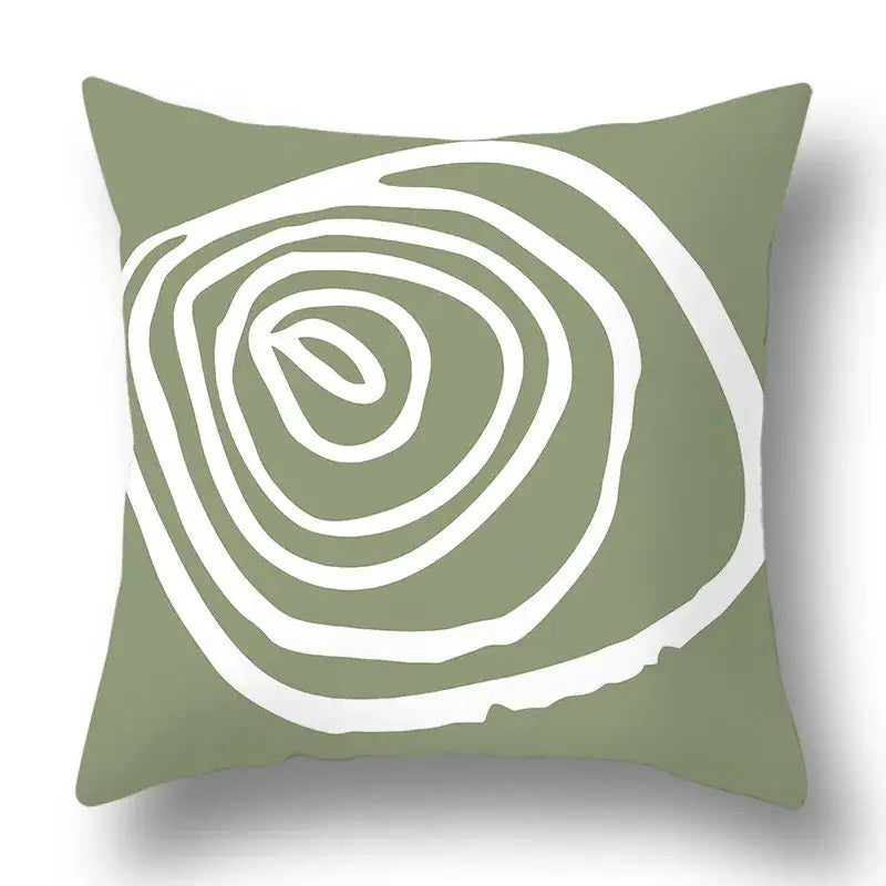 Modern geometric print green plants pillow cover 12 pack living room