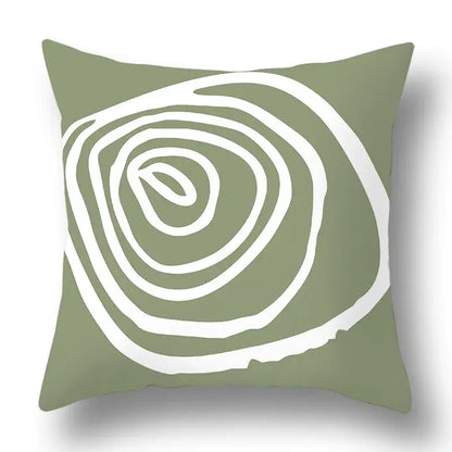 Modern geometric print green plants pillow cover 12 pack living room