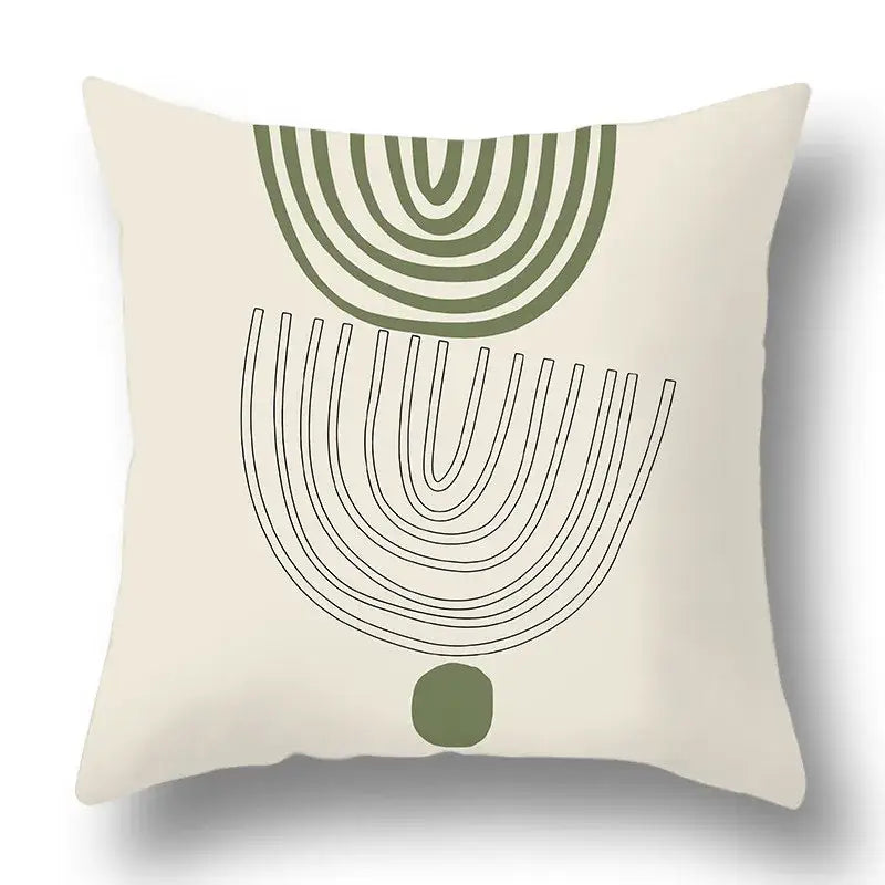 Modern geometric print green plants pillow cover 12 pack living room