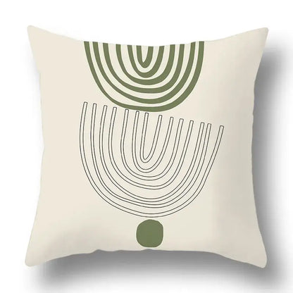 Modern geometric print green plants pillow cover 12 pack living room