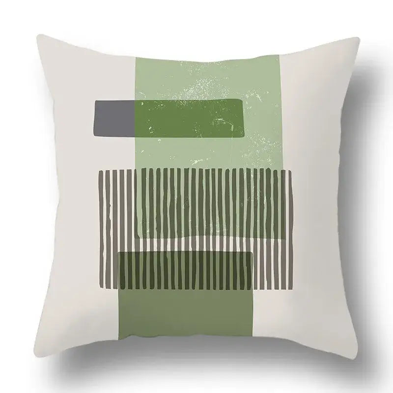 Modern geometric print green plants pillow cover 12 pack living room