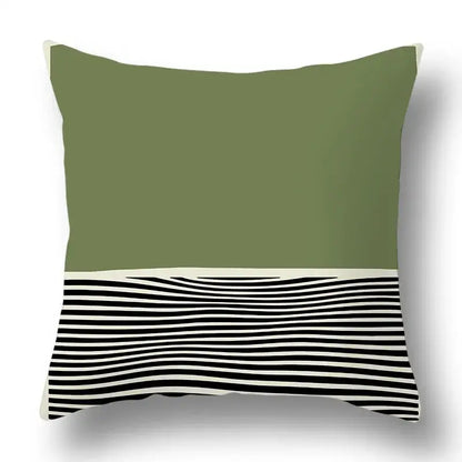 Modern geometric print green plants pillow cover 12 pack living room