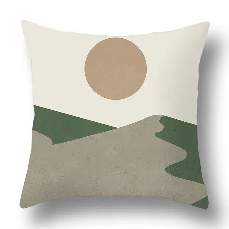Modern geometric print green plants pillow cover 12 pack living room