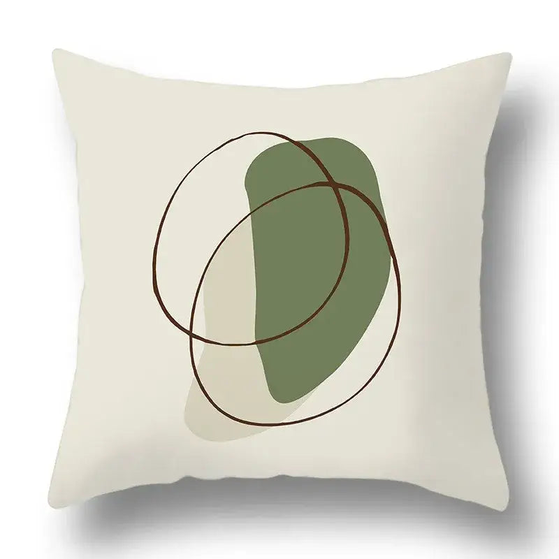 Modern geometric print green plants pillow cover 12 pack living room