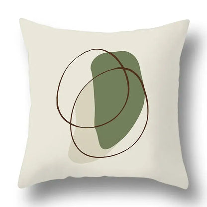 Modern geometric print green plants pillow cover 12 pack living room