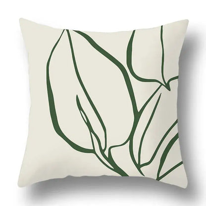 Modern geometric print green plants pillow cover 12 pack living room