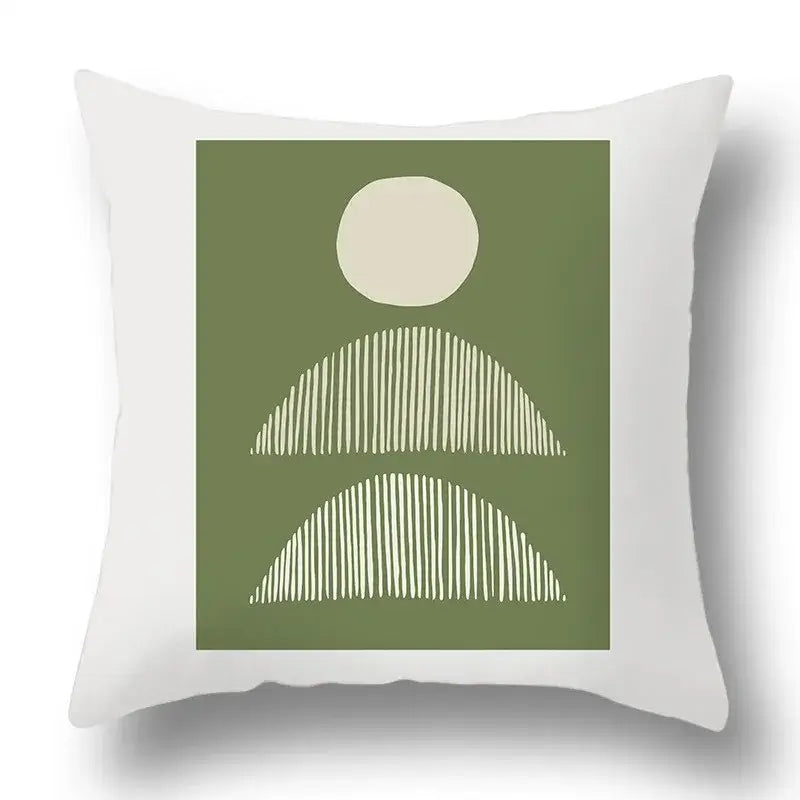 Modern geometric print green plants pillow cover 12 pack living room