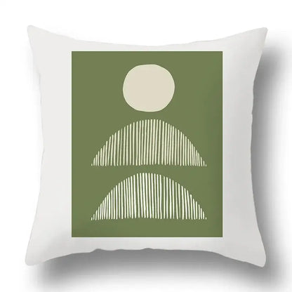 Modern geometric print green plants pillow cover 12 pack living room