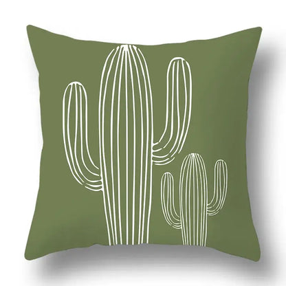 Modern geometric print green plants pillow cover 12 pack living room