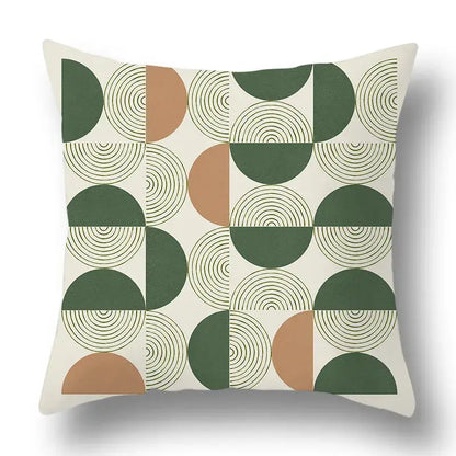Modern geometric print green plants pillow cover 12 pack living room