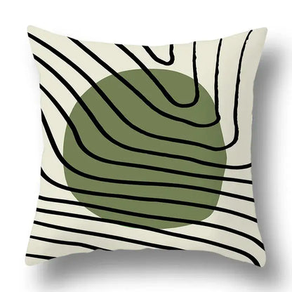 Modern geometric print green plants pillow cover 12 pack living room