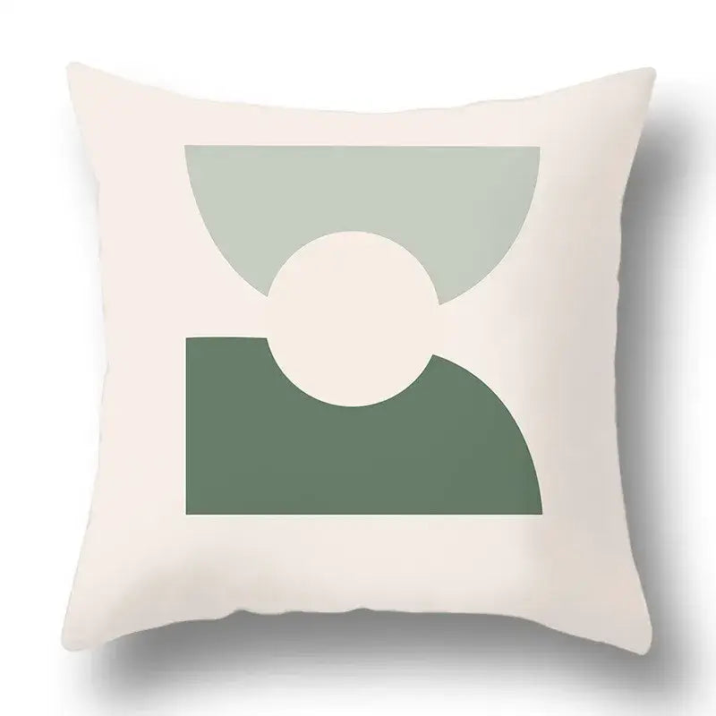 Modern geometric print green plants pillow cover 12 pack living room