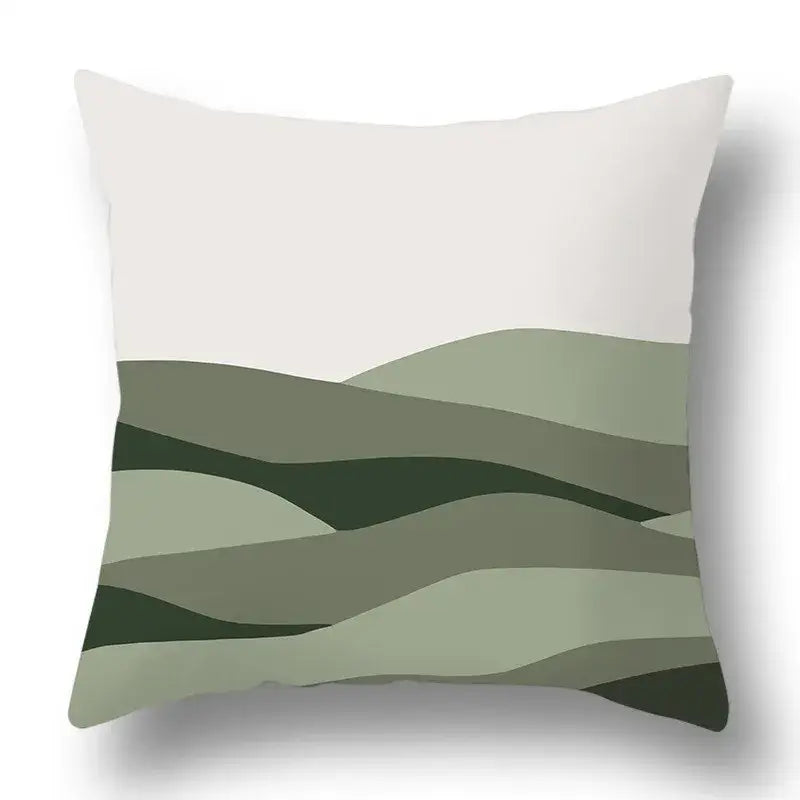 Modern geometric print green plants pillow cover 12 pack living room