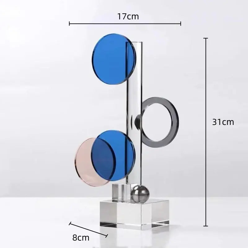 Modern geometric ring acrylic sculpture living room home decor