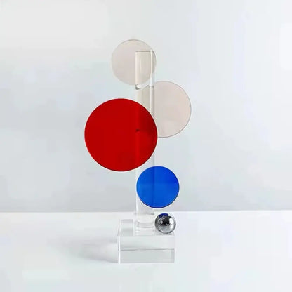 Modern geometric ring acrylic sculpture living room home decor