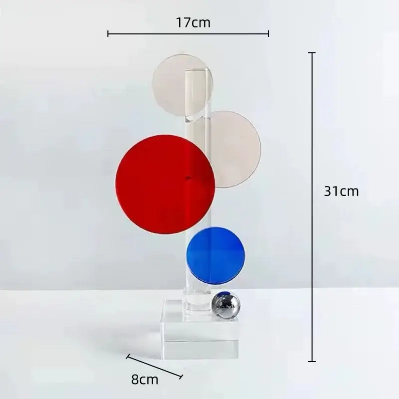 Modern geometric ring acrylic sculpture living room home decor