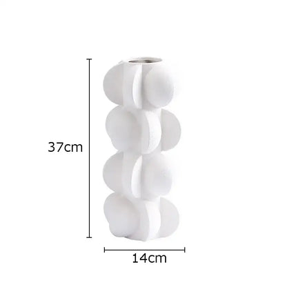 Modern geometric spiral black & white resin vase living room decor