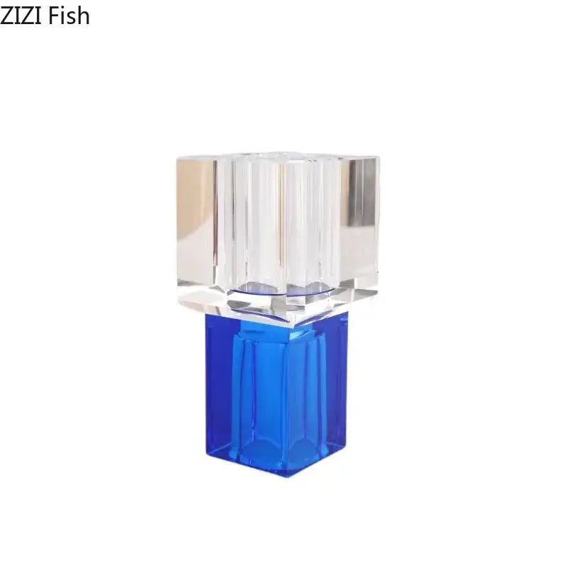 Modern geometric square orange & blue artificial flowers living room