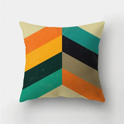 Modern geometric stripe patchwork pillow case set living room decor