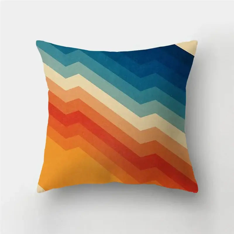 Modern geometric stripe patchwork pillow case set living room decor