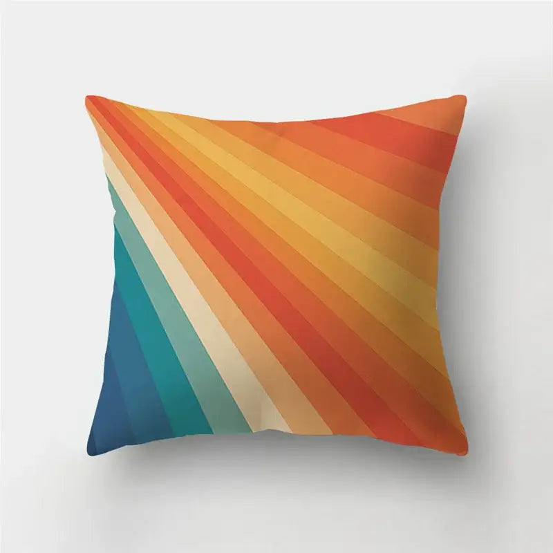 Modern geometric stripe patchwork pillow case set living room decor