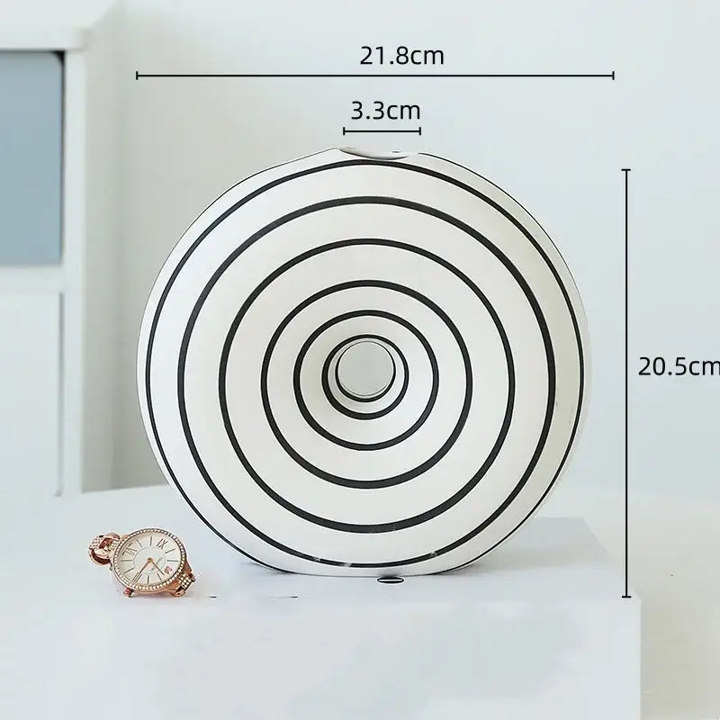 Modern geometric stripes ceramic vase living room decor white & black