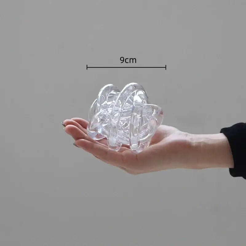 Modern geometric transparent glass coil wound ball living room decor