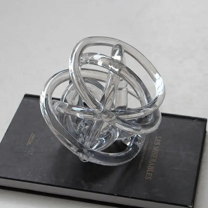 Modern geometric transparent glass coil wound ball living room decor