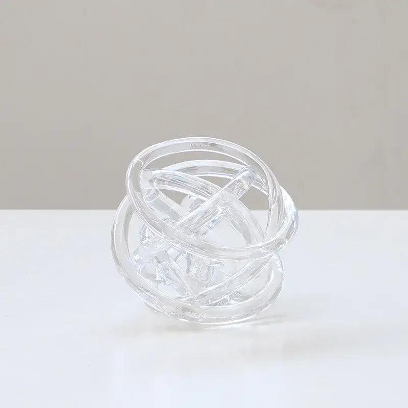 Modern geometric transparent glass coil wound ball living room decor