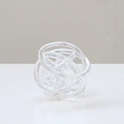Modern geometric transparent glass coil wound ball living room decor