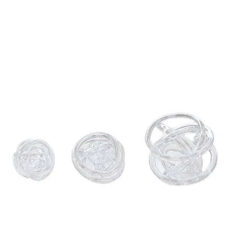 Modern geometric transparent glass coil wound ball living room decor